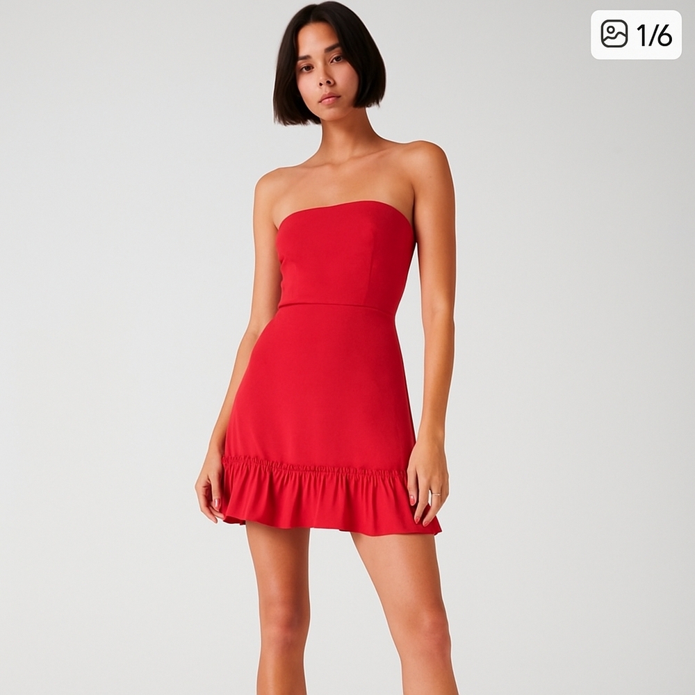 Sunday Best Strapless Red Mini Dress